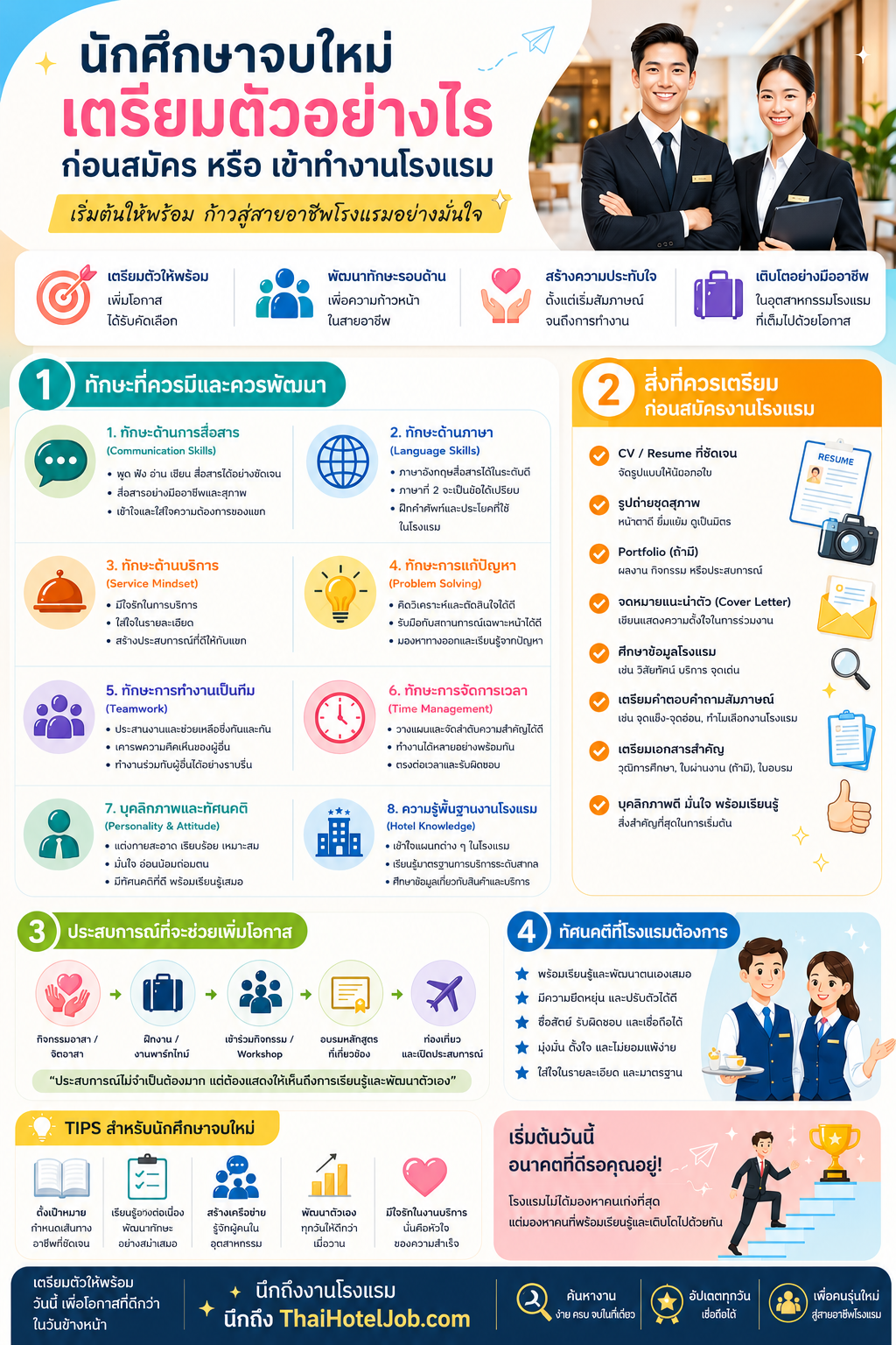นักศึกษาจบใหม่ ต้องเตรียมตัวอย่างไร ก่อนสมัคร หรือ เข้าทำงานโรงแรม