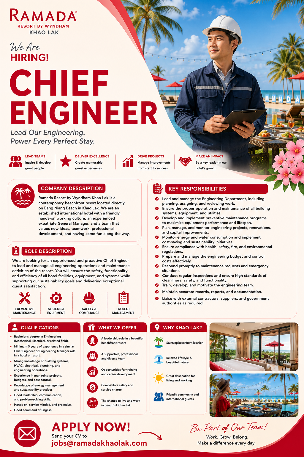 We are Hiring! Chief Engineer,